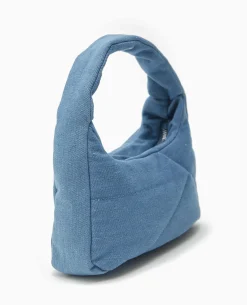 Sac Effet Jean Matelassé Porté épaule - Bleu