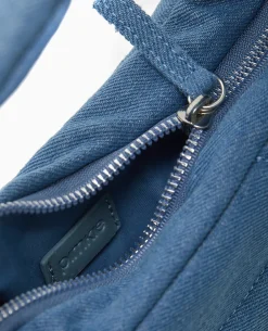 Sac Effet Jean Matelassé Porté épaule - Bleu