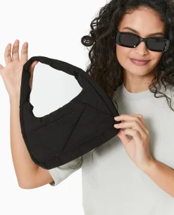 Sac Effet Matelassé Porté épaule - Noir
