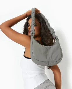 Sac En Tissu Matelassé Avec Bandouliè;re Réglable - Gris