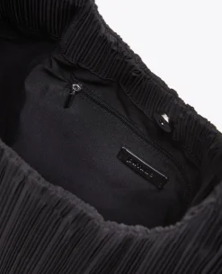 Sac En Tissu Plissé Porté épaule - Noir