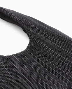 Sac En Tissu Plissé Porté épaule - Noir