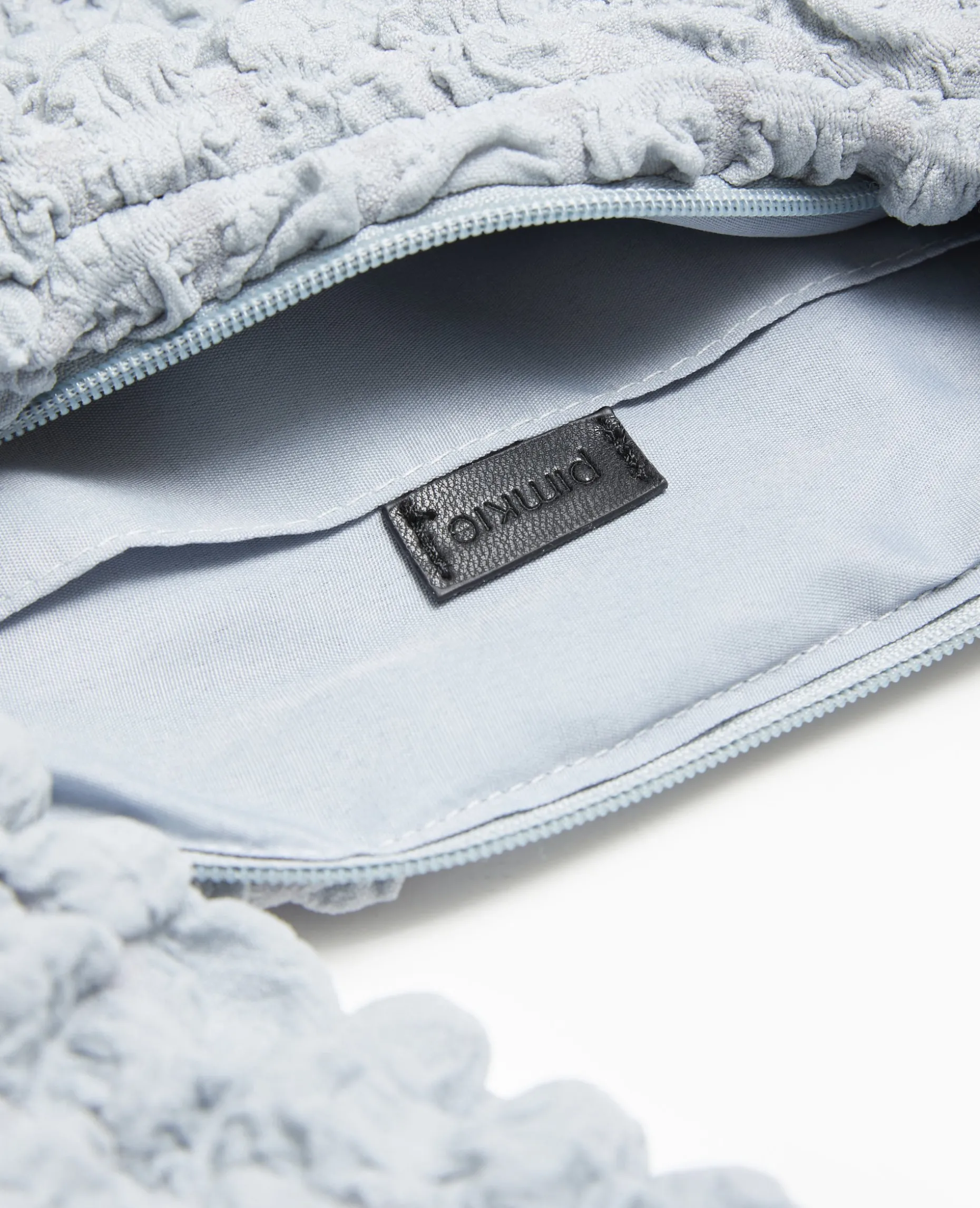 Sac Forme Lune En Tissu Reliéfé - Gris