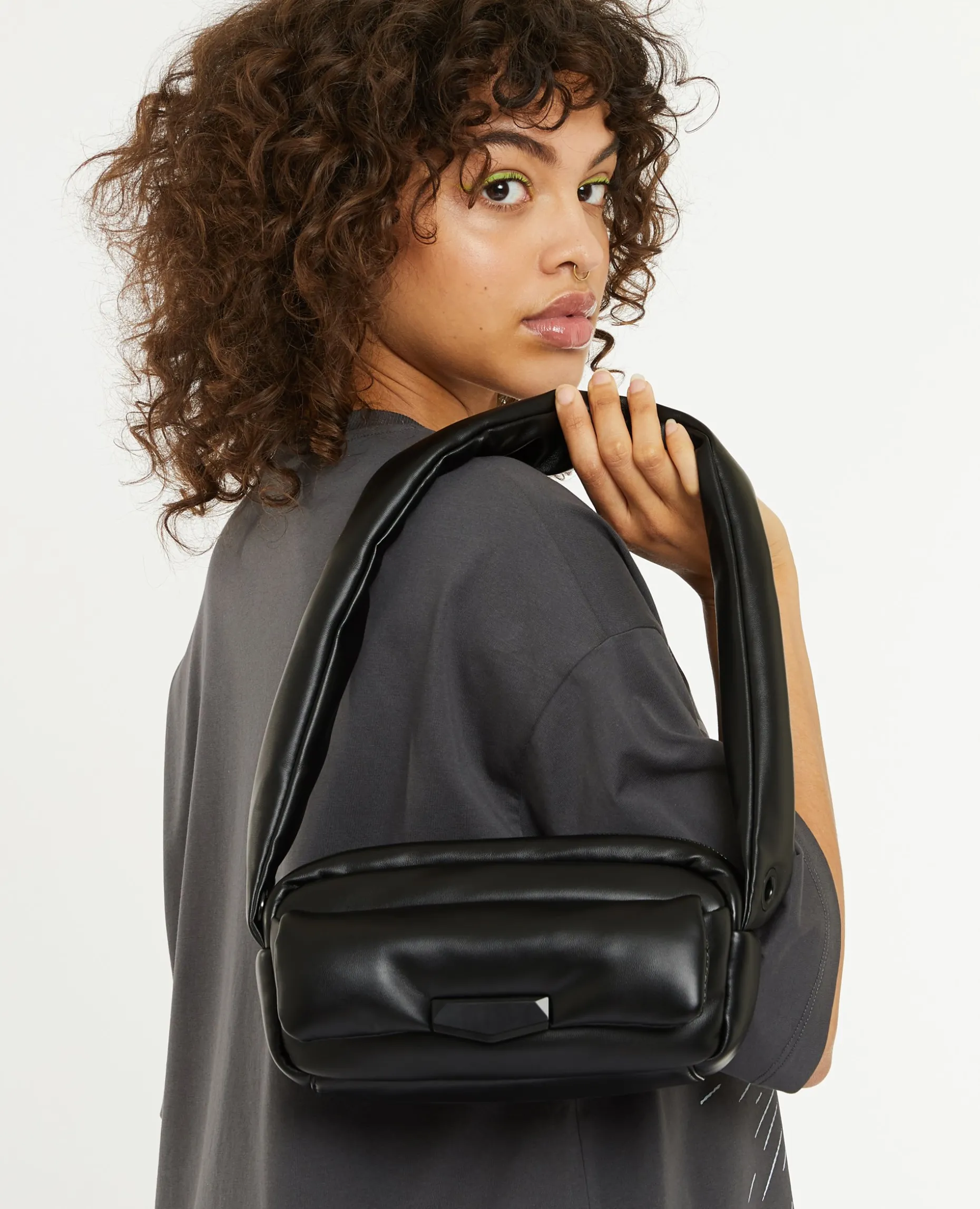 Sac Matelassé En Simili - Noir