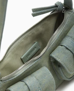 Sac Multipoche En Jean Effet Dirty - Bleu Clair