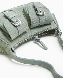 Sac Multipoche En Jean Effet Dirty - Bleu Clair