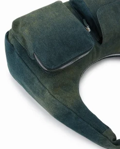 Sac Porté épaule En Jean Effet Dirty - Bleu