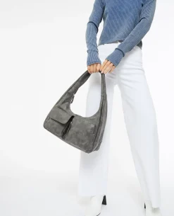 Sac Porté épaule En Simili - Gris Clair