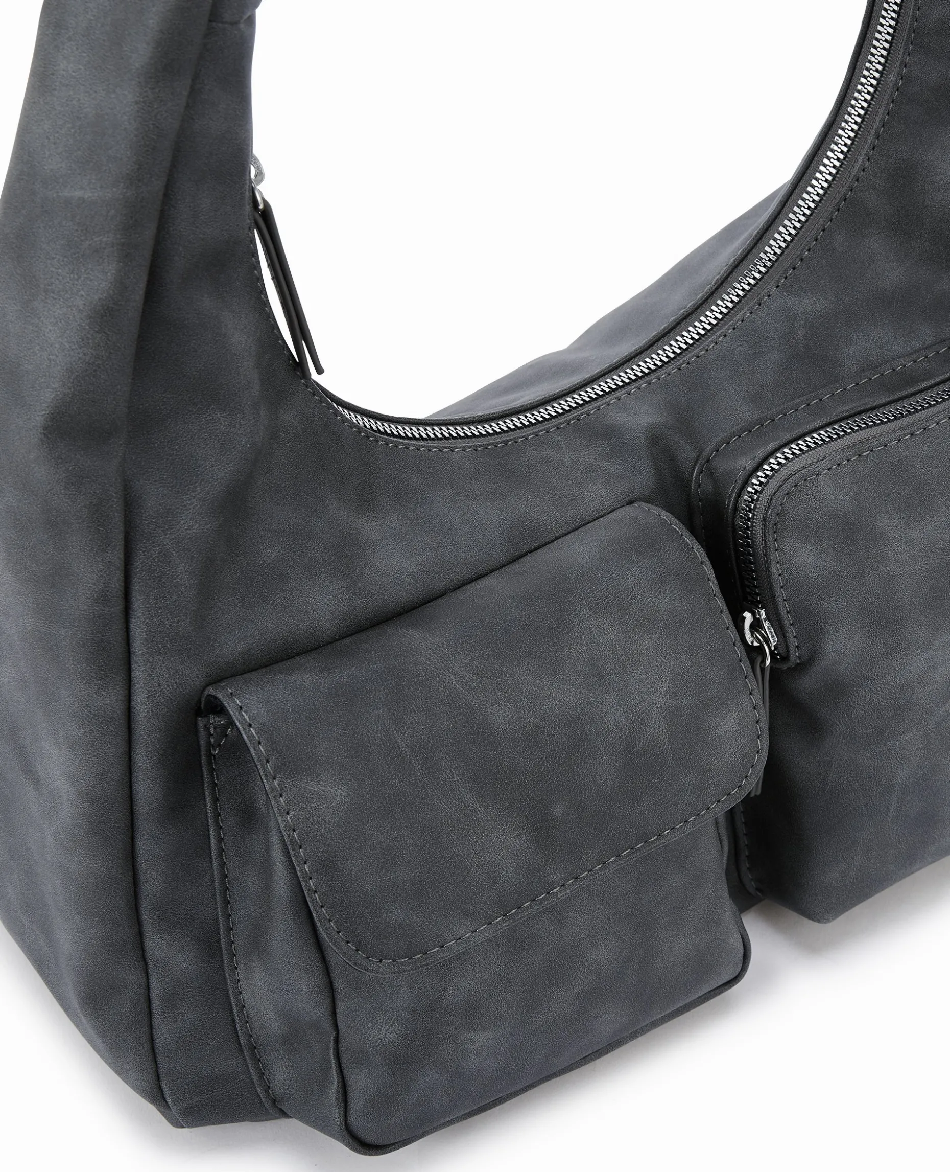 Sac Porté épaule En Simili - Gris Clair