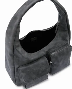 Sac Porté épaule En Simili - Gris Clair