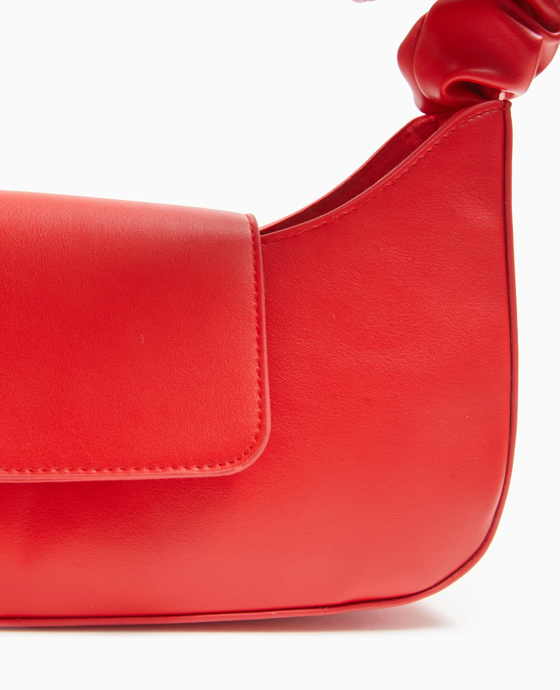 Sac Rigide Avec Bandouliè;re Froncée - Rouge