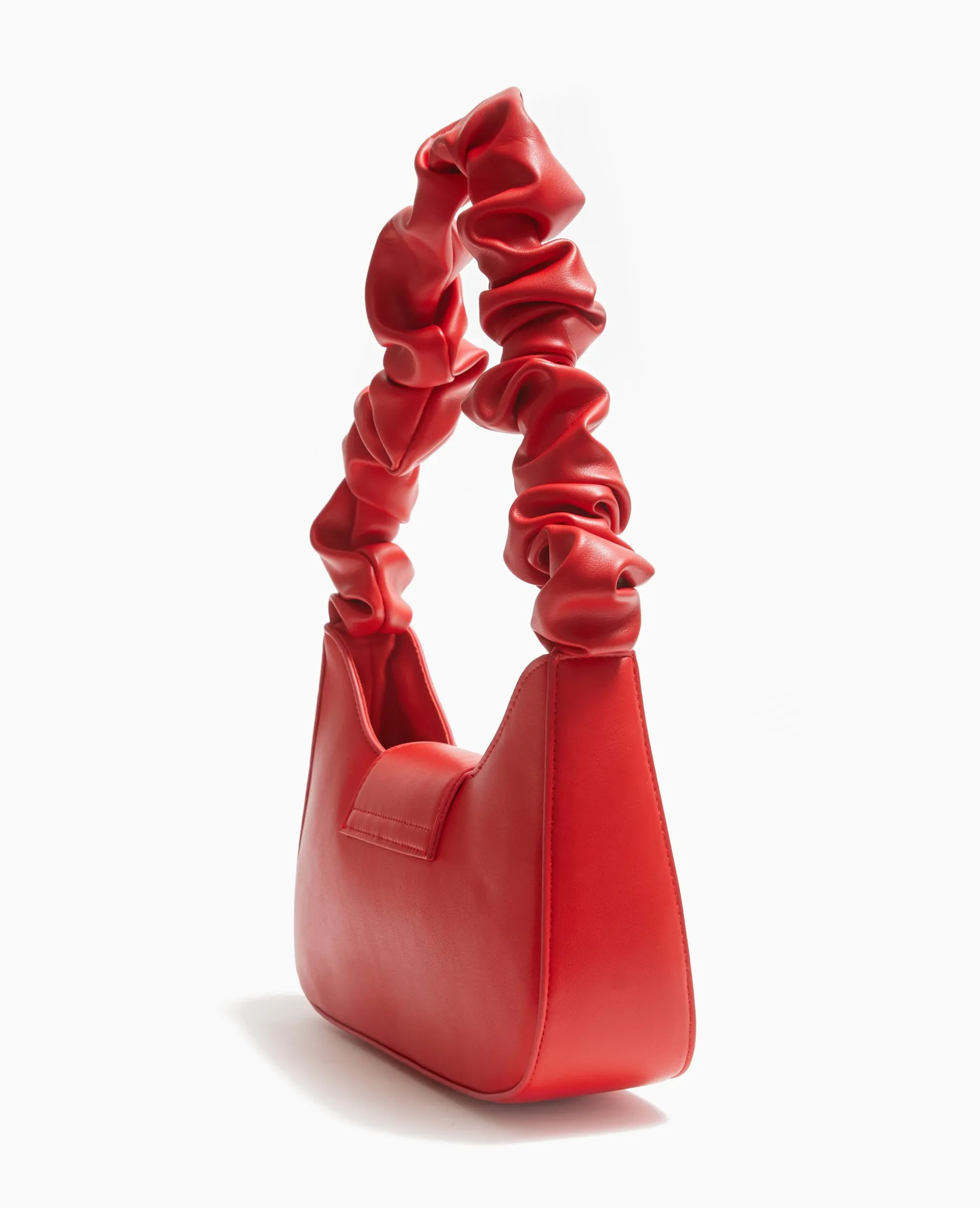 Sac Rigide Avec Bandouliè;re Froncée - Rouge