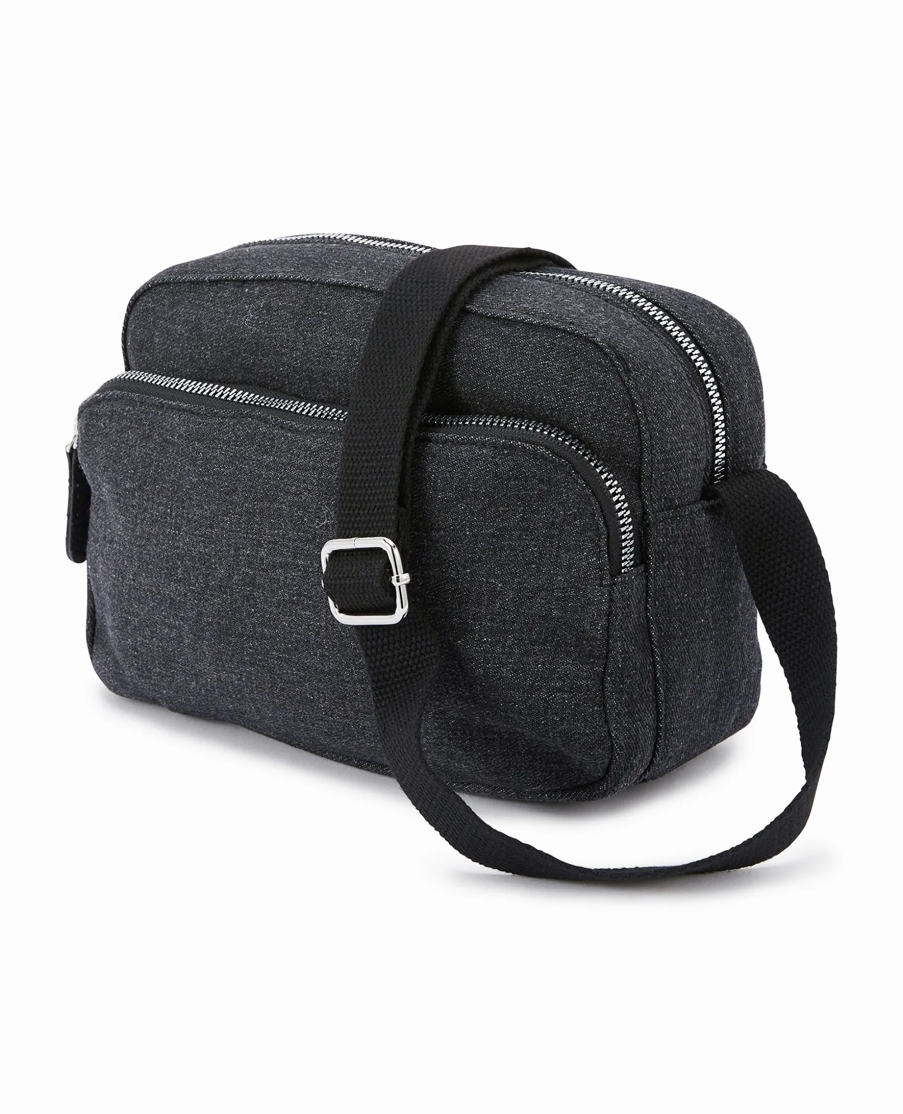 Sacoche En Toile Façon Denim - Noir