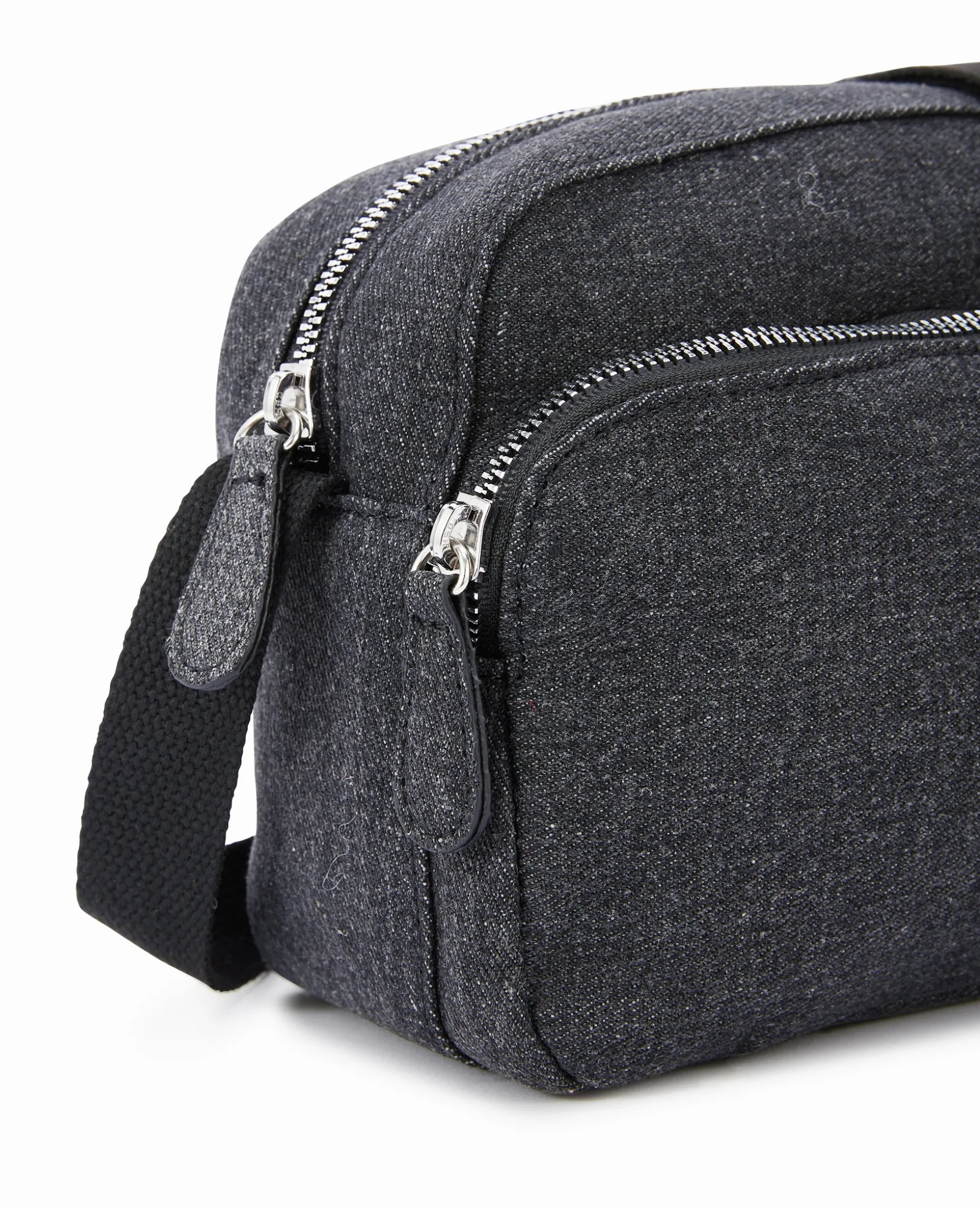 Sacoche En Toile Façon Denim - Noir