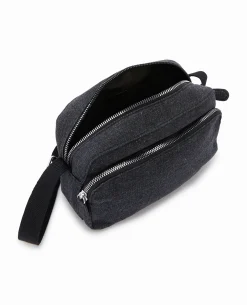 Sacoche En Toile Façon Denim - Noir