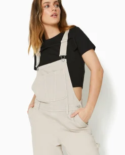 Salopette En Jean Souple - Beige