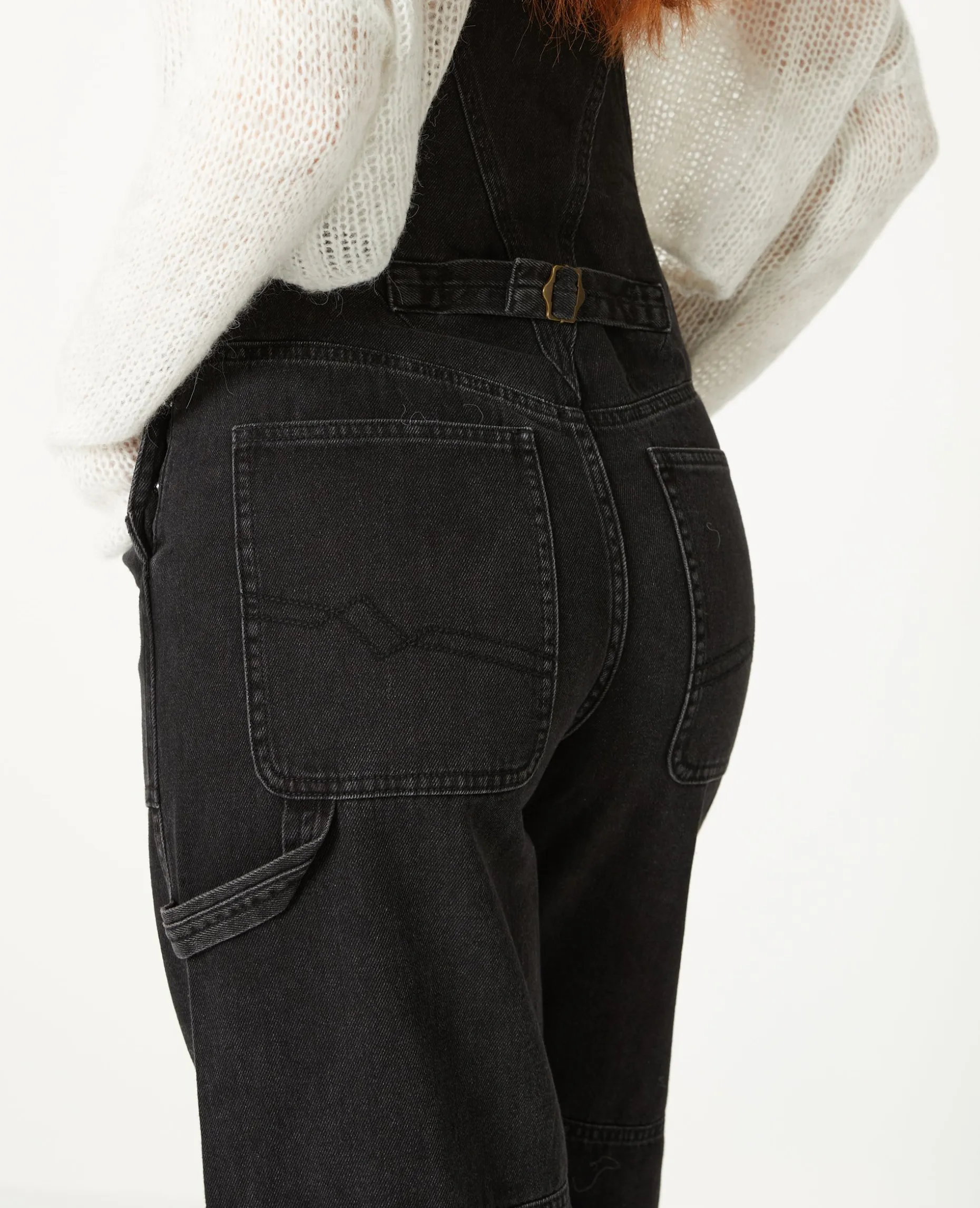 Salopette En Jean Wide - Noir