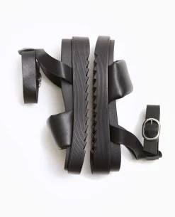 Sandales à Bride Avec Semelles Crantées - Noir