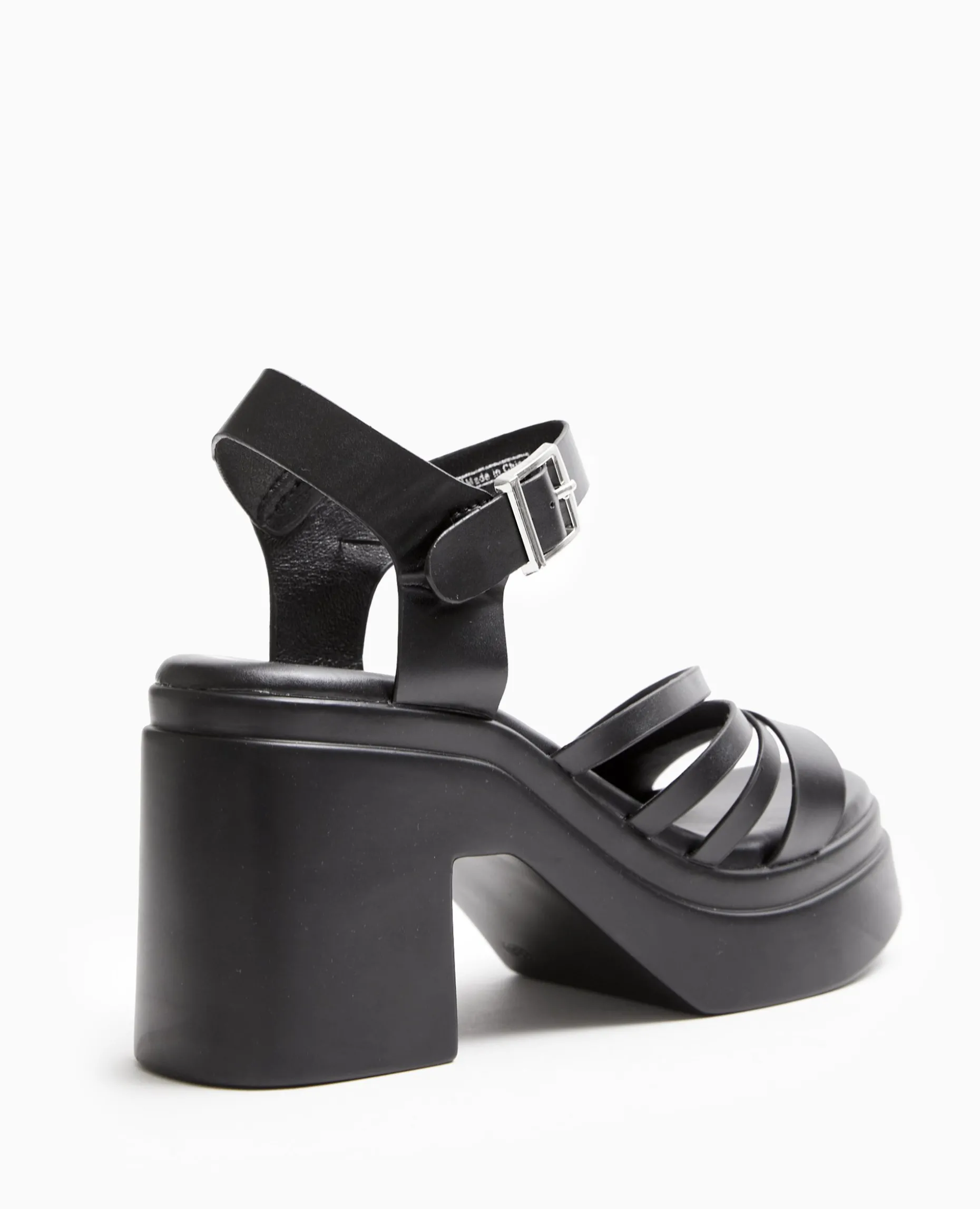 Sandales Compensées Avec Multi-brides - Noir