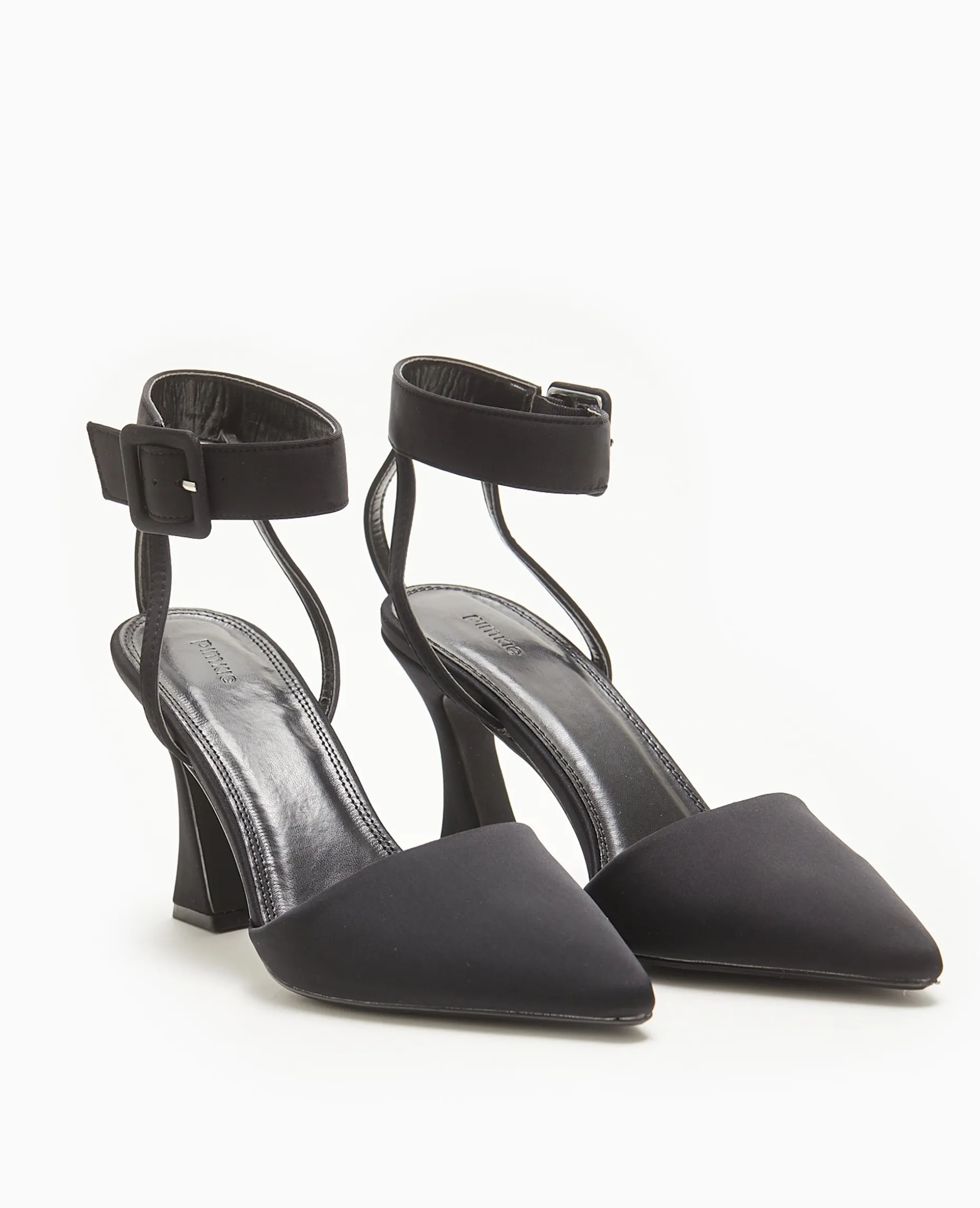 Sandales Talon Bobine Avec Bride Tour De Cheville - Noir