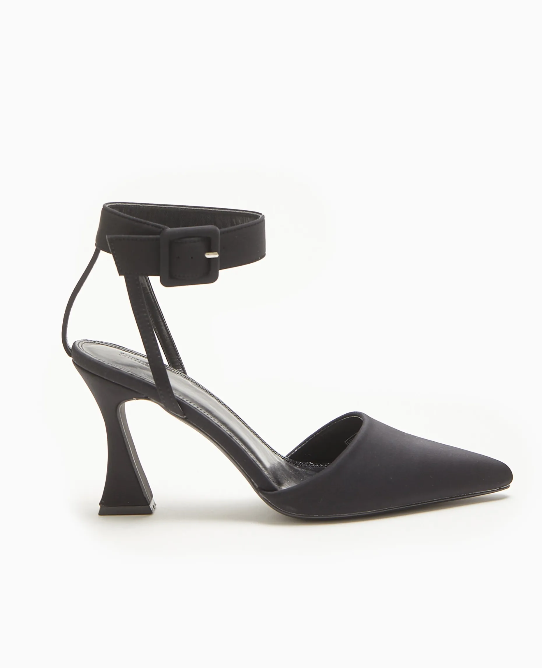 Sandales Talon Bobine Avec Bride Tour De Cheville - Noir