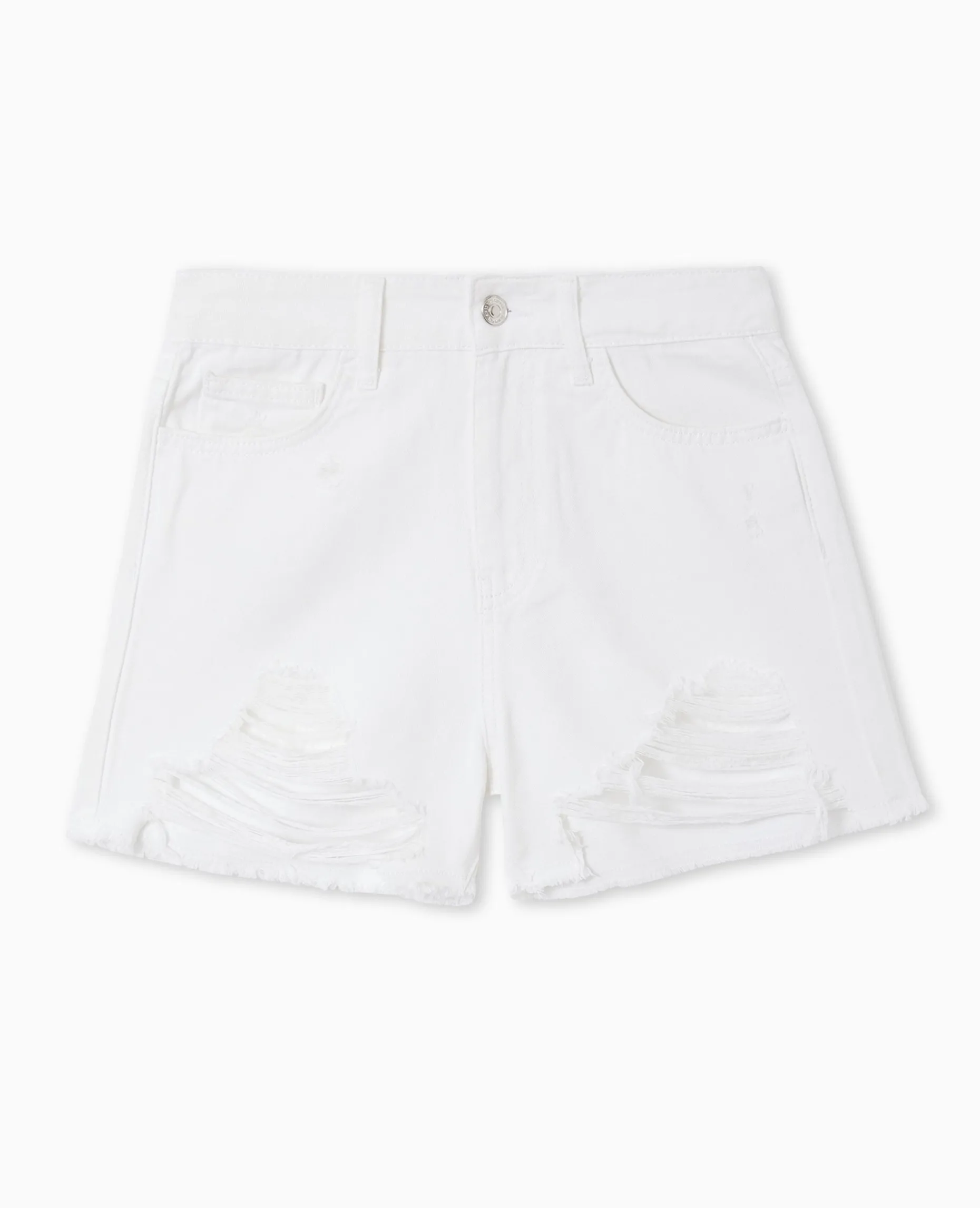 Short En Jean Destroy - Blanc