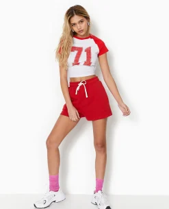 Short En Molleton - Rouge