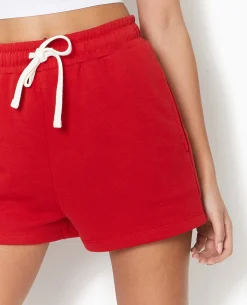 Short En Molleton - Rouge