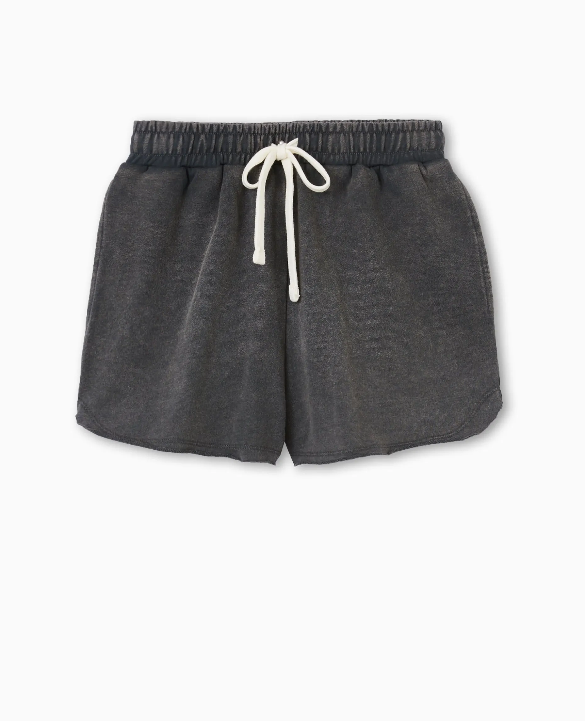 Short En Molleton Délavé Acid Wash - Gris Foncé