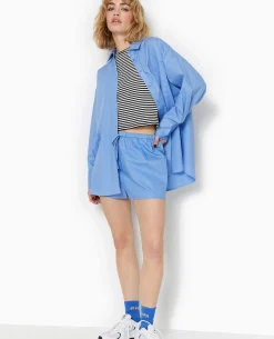 Short Taille élastiquée Façon Pyjama D'homme - Bleu