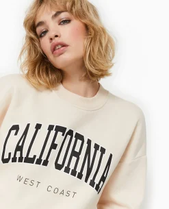 Sweat Avec Print - Beige