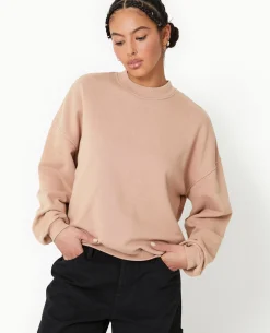 Sweat Col Rond Avec Effet Délavé - Taupe