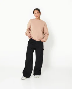 Sweat Col Rond Avec Effet Délavé - Taupe