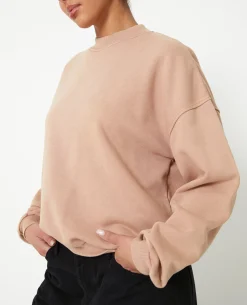 Sweat Col Rond Avec Effet Délavé - Taupe