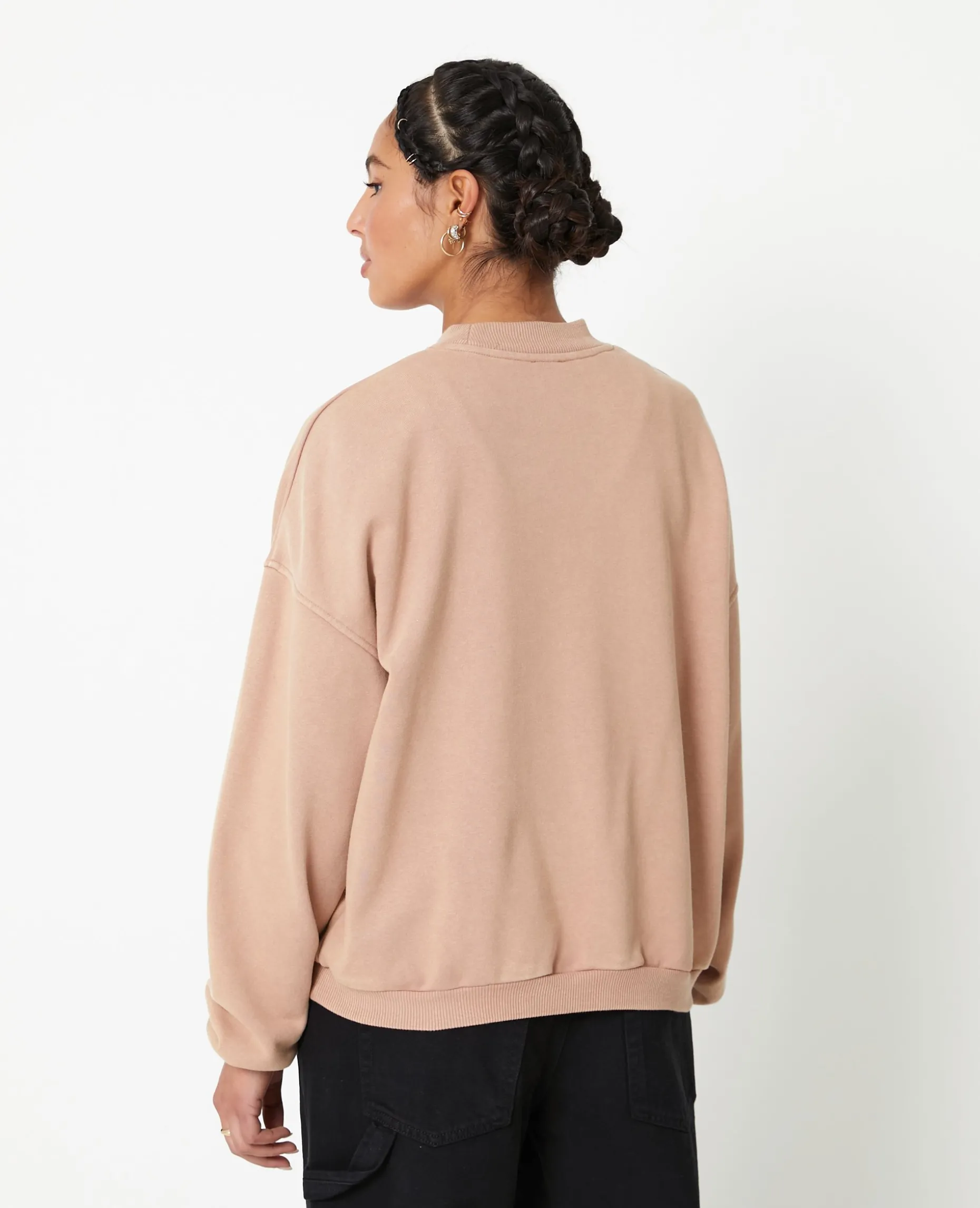 Sweat Col Rond Avec Effet Délavé - Taupe