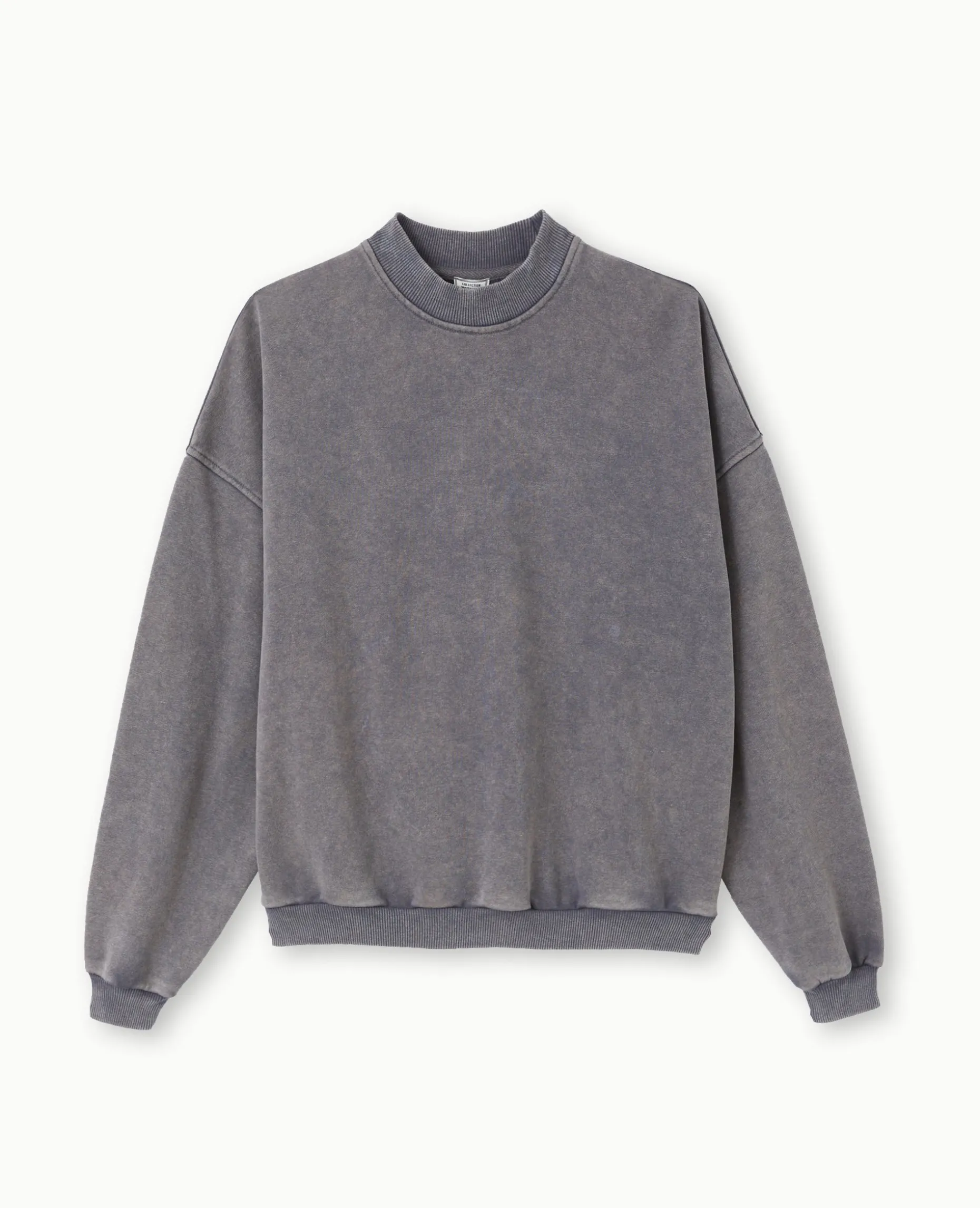 Sweat Col Rond Avec Effet Délavé - Gris Foncé