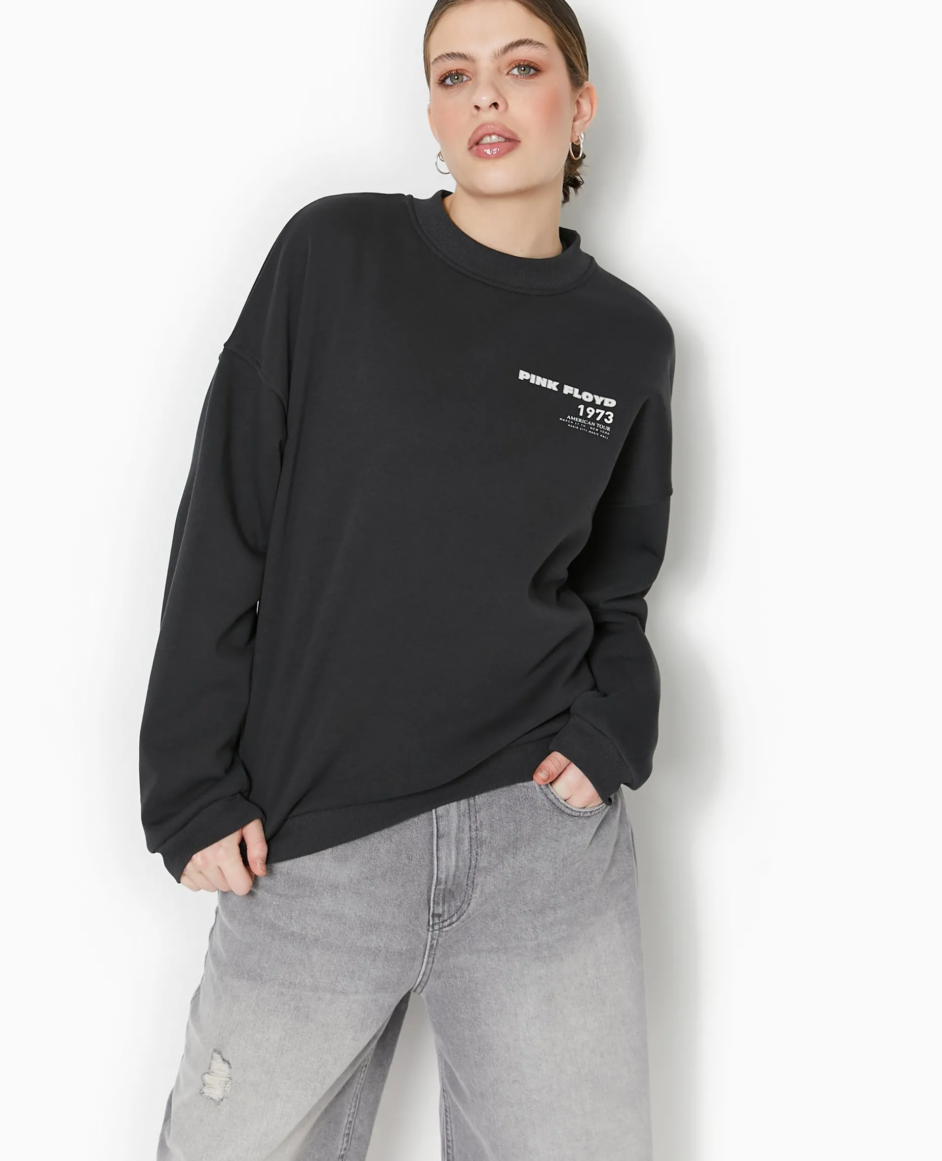 Sweat Col Rond PINK FLOYD - Gris Foncé