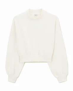 Sweat Court Avec Col Montant - Blanc