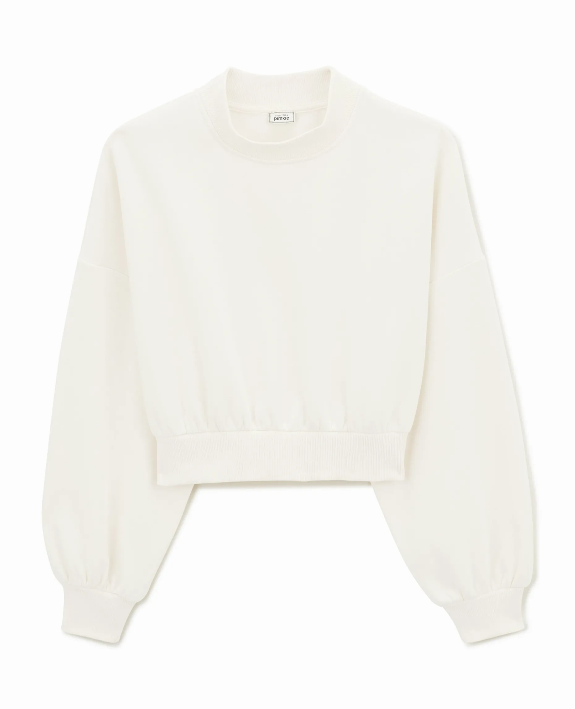 Sweat Court Avec Col Montant - Blanc