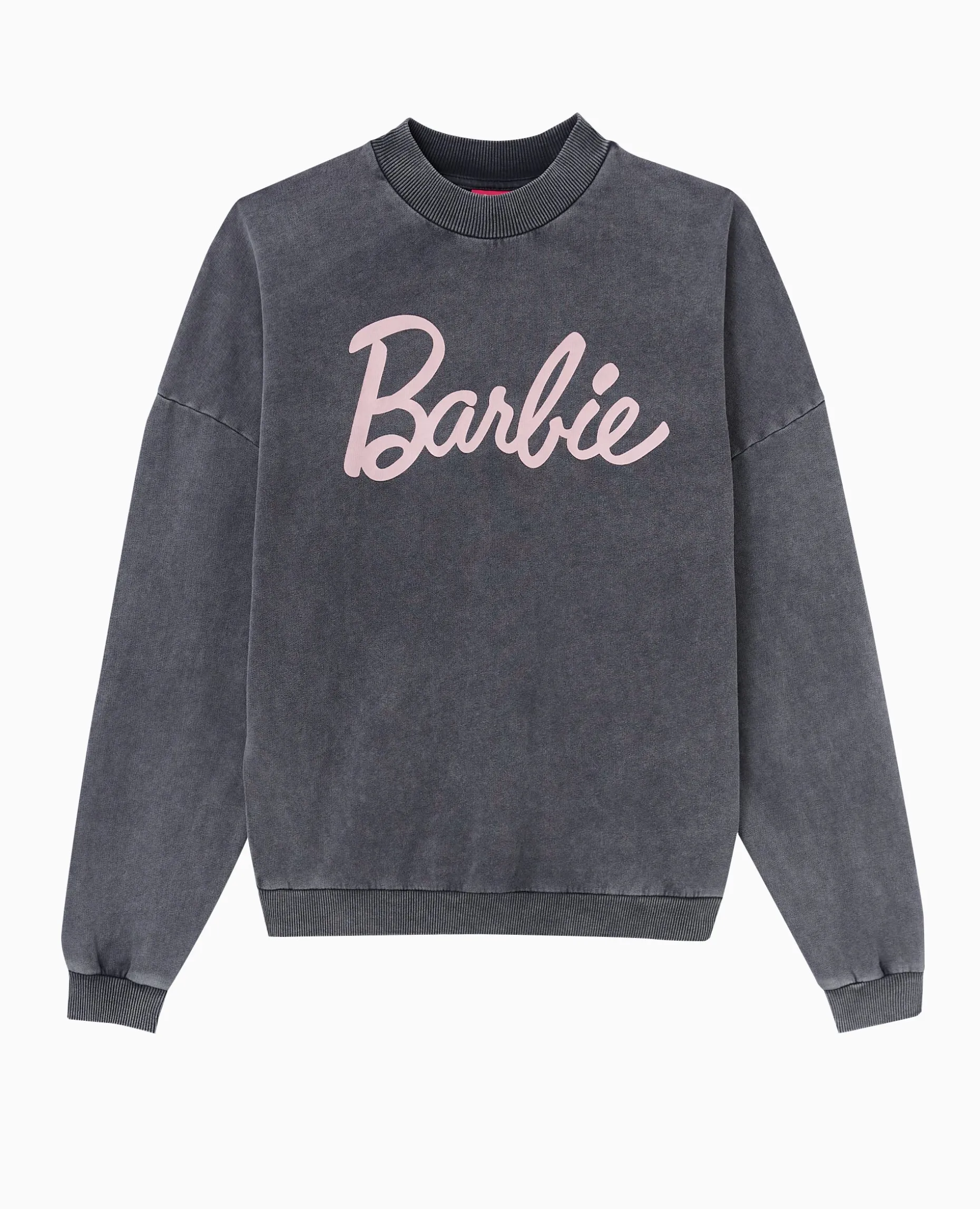 Sweat Effet Délavé Acid Wash BARBIE - Gris Foncé