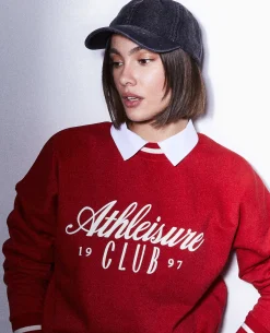 Sweat En Molleton Avec Flocage - Rouge