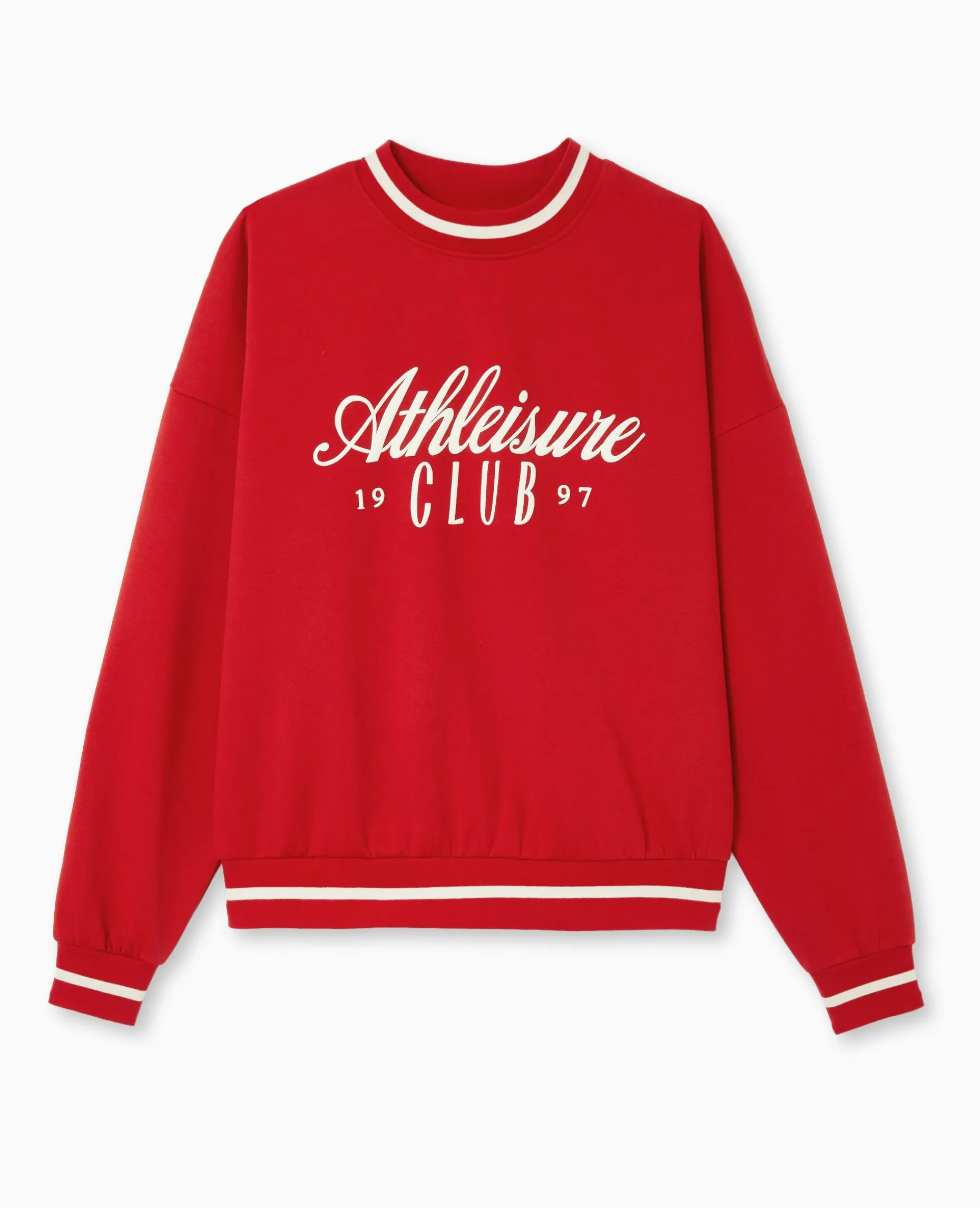 Sweat En Molleton Avec Flocage - Rouge