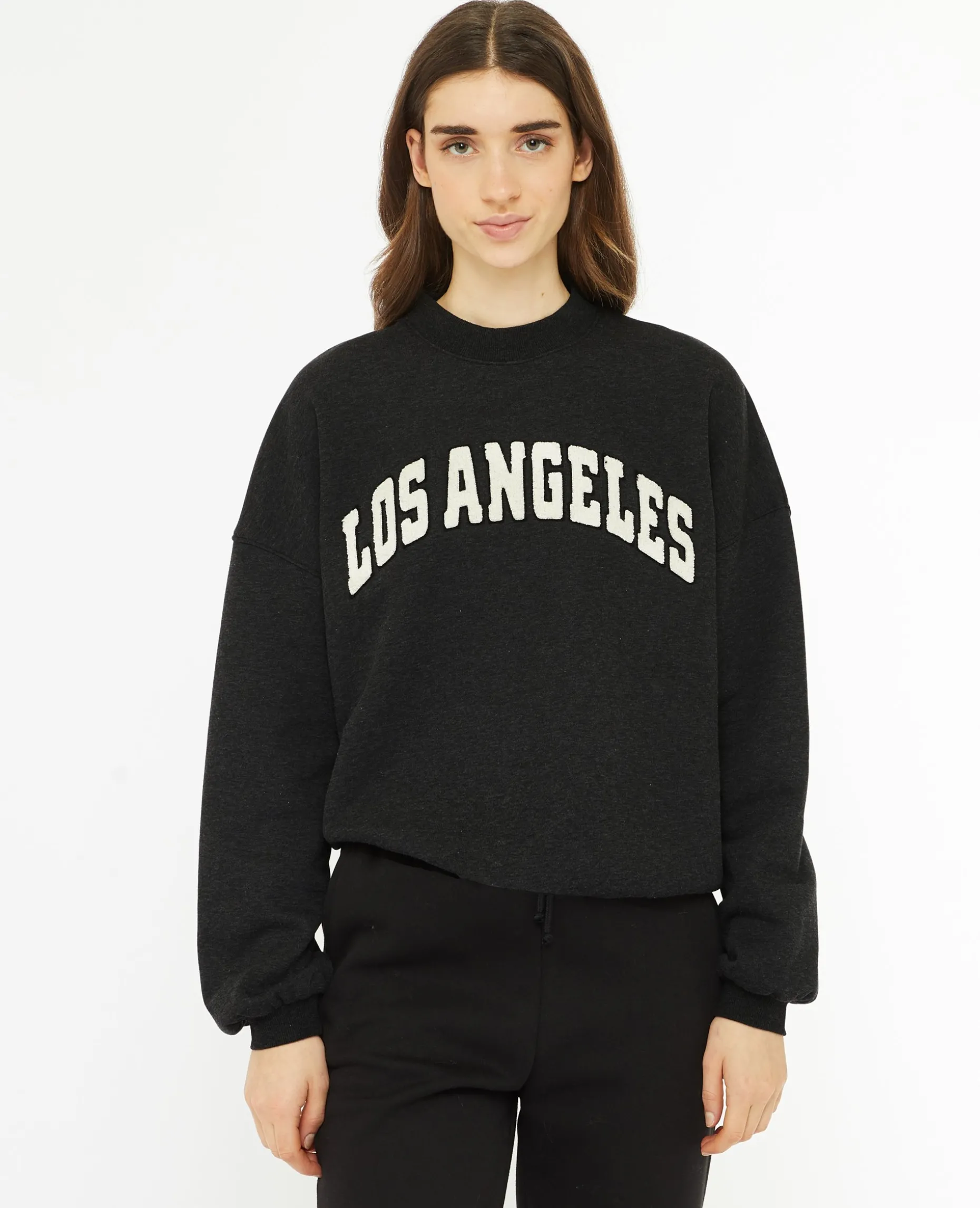 Sweat Oversize Avec Patch Bouclette - Gris Foncé