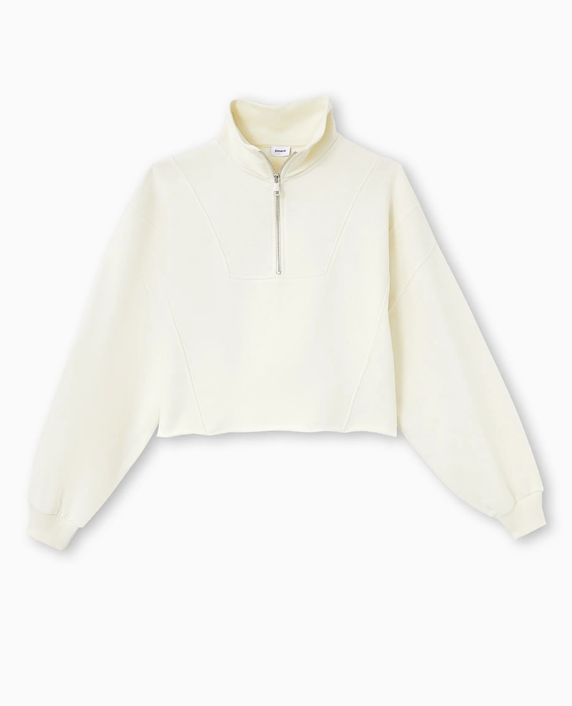 Sweat Zippé Cropped - Blanc