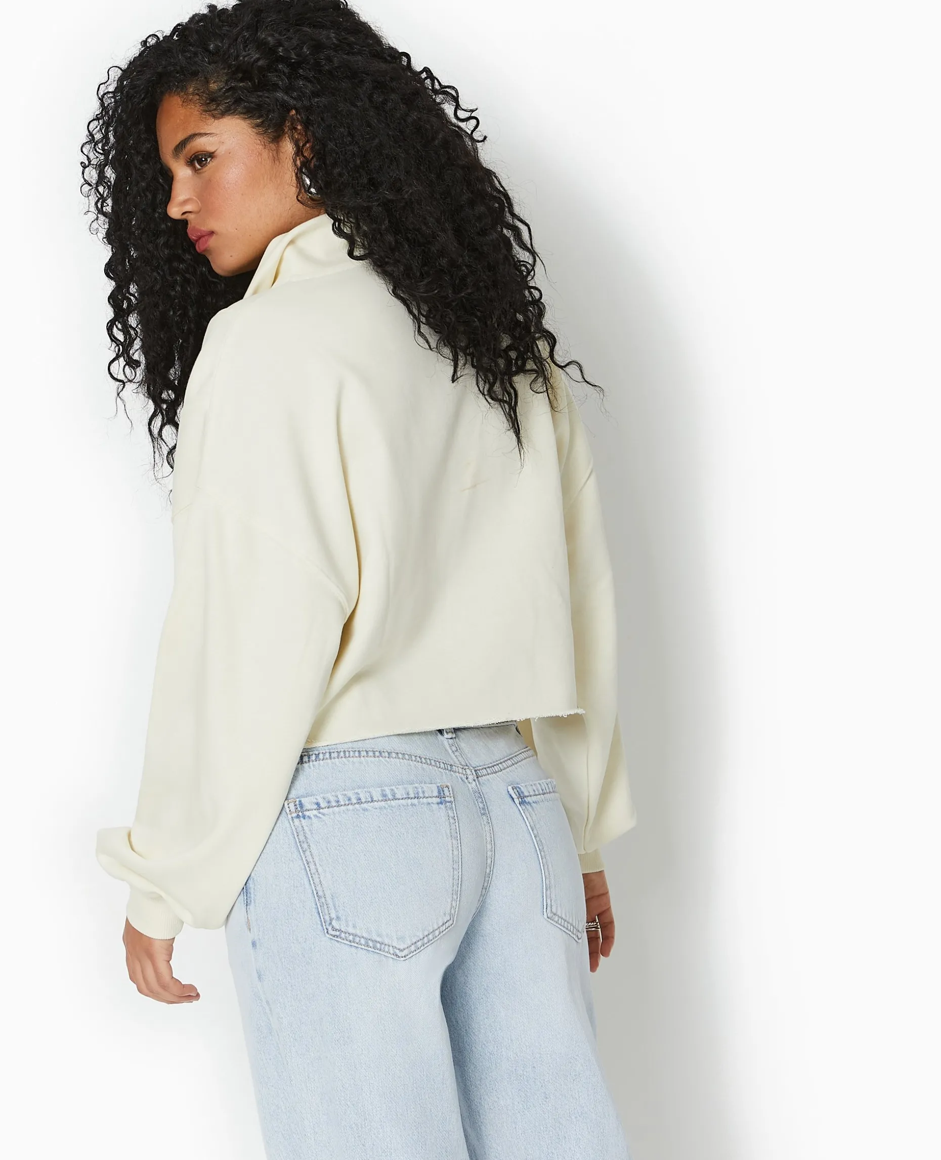 Sweat Zippé Cropped - Blanc