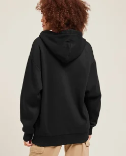 Sweat Zippé Oversize Avec Capuche - Noir