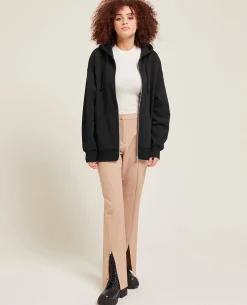 Sweat Zippé Oversize Avec Capuche - Noir