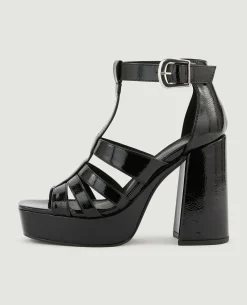 Talons Brillants à Plateforme - Noir