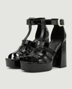Talons Brillants à Plateforme - Noir