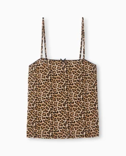 Top à Bretelles Motif Léopard - Marron